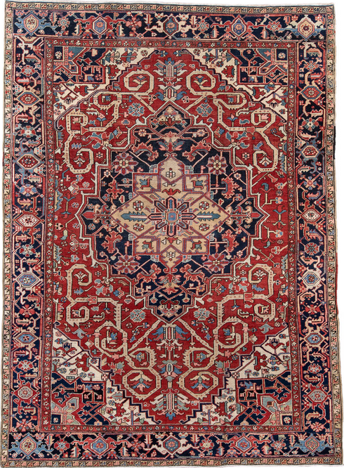 Antique Heriz Area Rug (8' x 11')